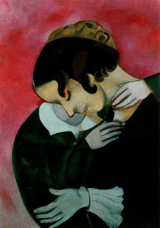 Les amoureux en rose contemporain Marc Chagall Peintures à l'huile